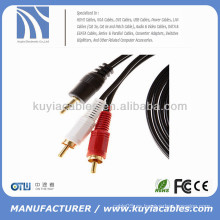 Cable de audio estéreo 3.5mm macho a 2rca macho mono a cable estéreo 3Meter